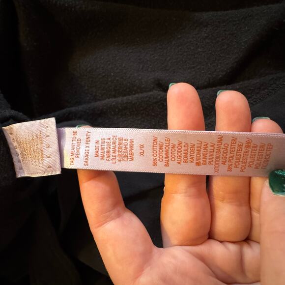 Savage‎ X Fenty Forever Savage Short Hooded Robe XL/1X Rihanna Black Lime Green - Picture 14 of 16